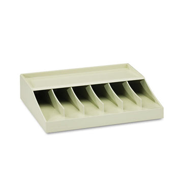 MMF Industries™ Bill Strap Rack, 6 Compartments, 10.63 X 8.31 X 2.31, Abs Thermoplastic, Putty freeshipping - TVN Wholesale
